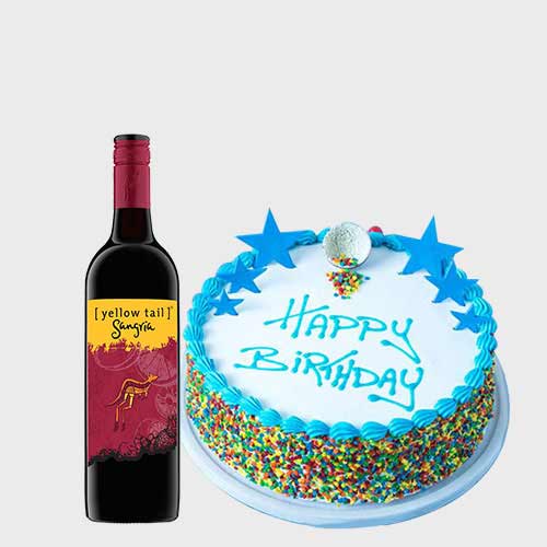 Rainbow Cake with Red Wine